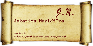 Jakatics Marióra névjegykártya